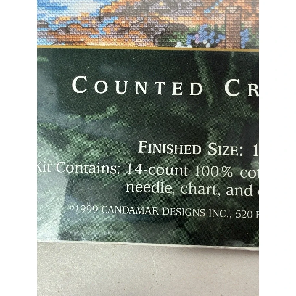 1999 Thomas Kinkade Counted Cross Stitch Kit Light Of Peace Lighthouse Flowers